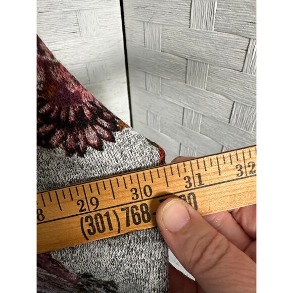 Downing studio women’s cardigan gray floral short sleeve bohemian plus size - Picture 8 of 8